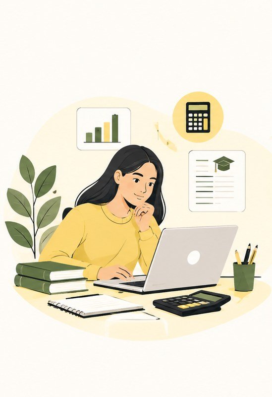 Scholarship and international study illustration