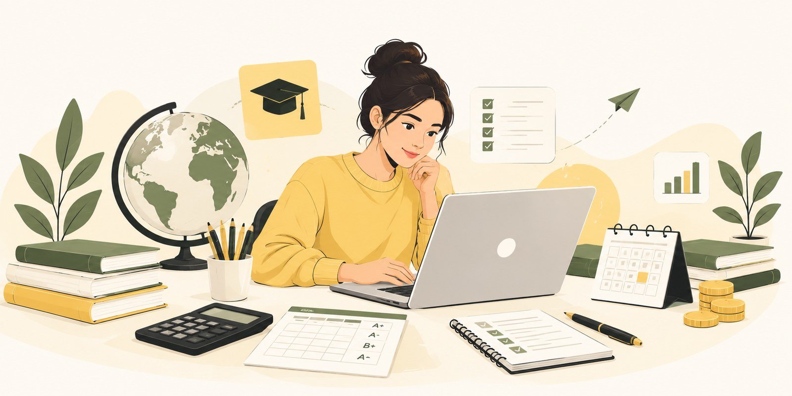 Student using academic and study planning tools