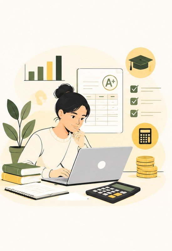 International university and student illustration